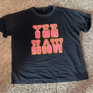 black oversized yee haw shirt